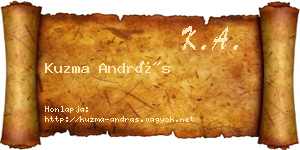 Kuzma András névjegykártya