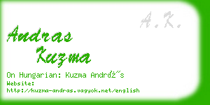 andras kuzma business card